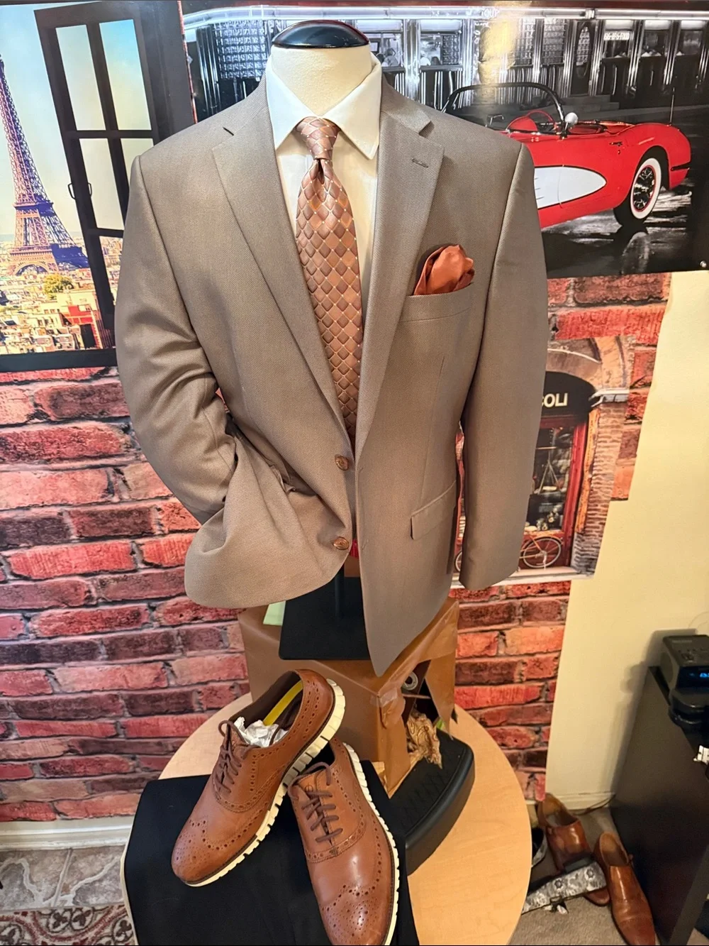 Lauren Ralph Lauren Taupe-Brown Sport Coat Blazer